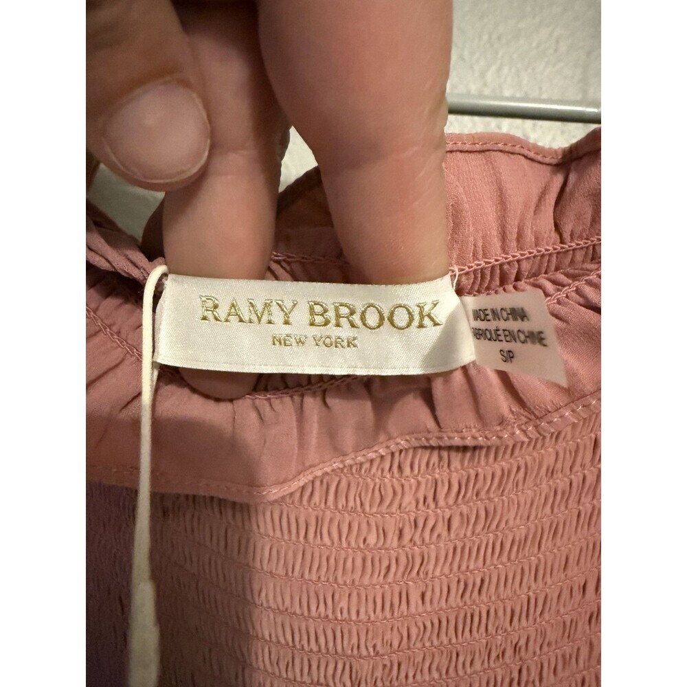 Ramy Brook NWT Anita Smocked Ruffle Midi Dress in Pink Size S Barbie Cottagecore - Picture 7 of 12